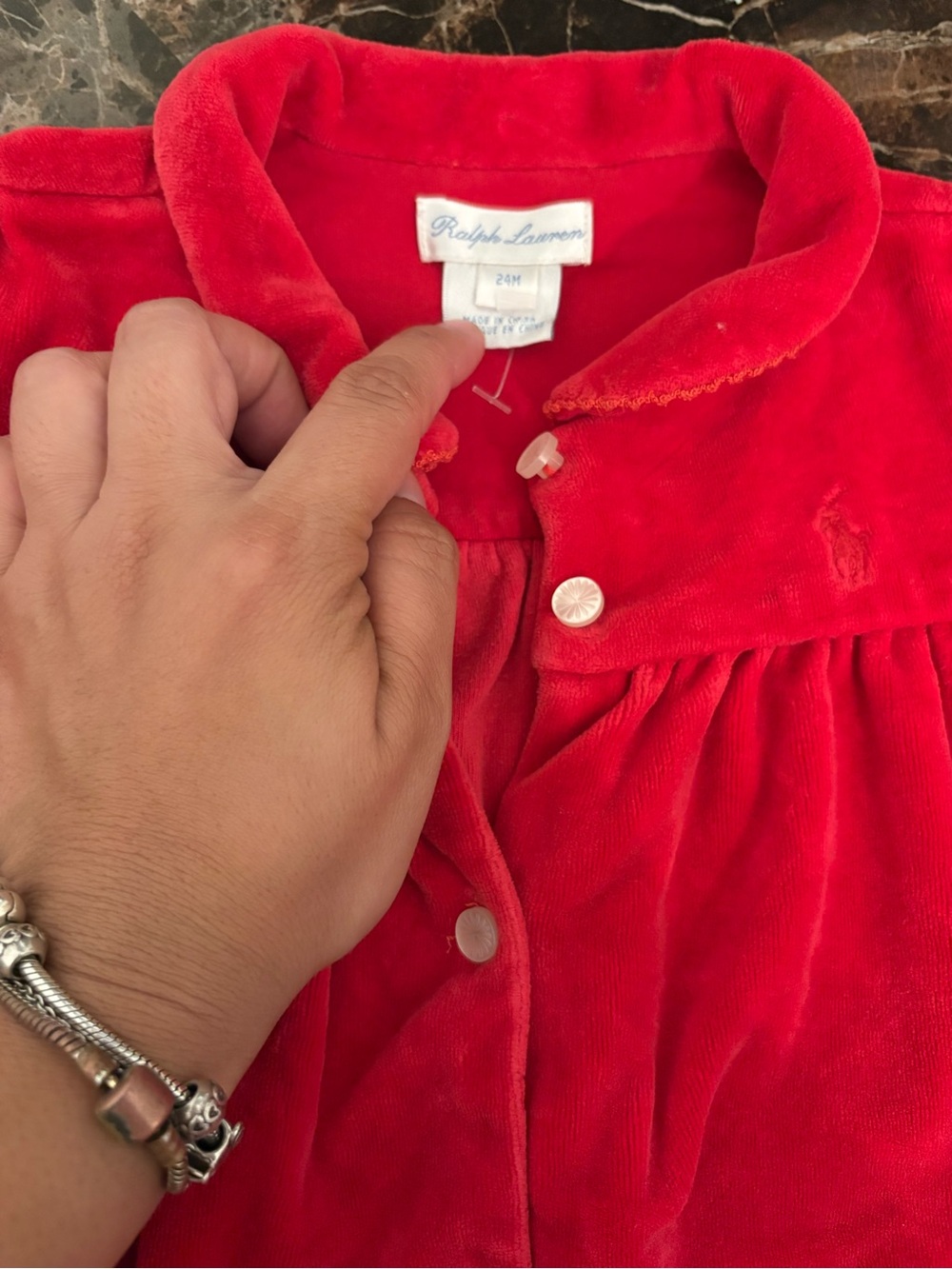 Ralph Lauren Red Velvet baby dress